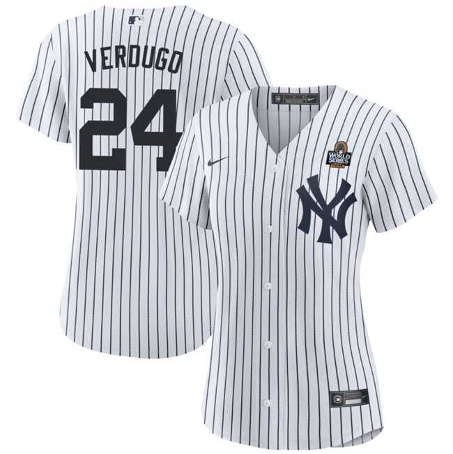 Women%27s New York Yankees #24 Alex Verdugo White 2024 World Series Cool Base Stitched Jersey Dzhi